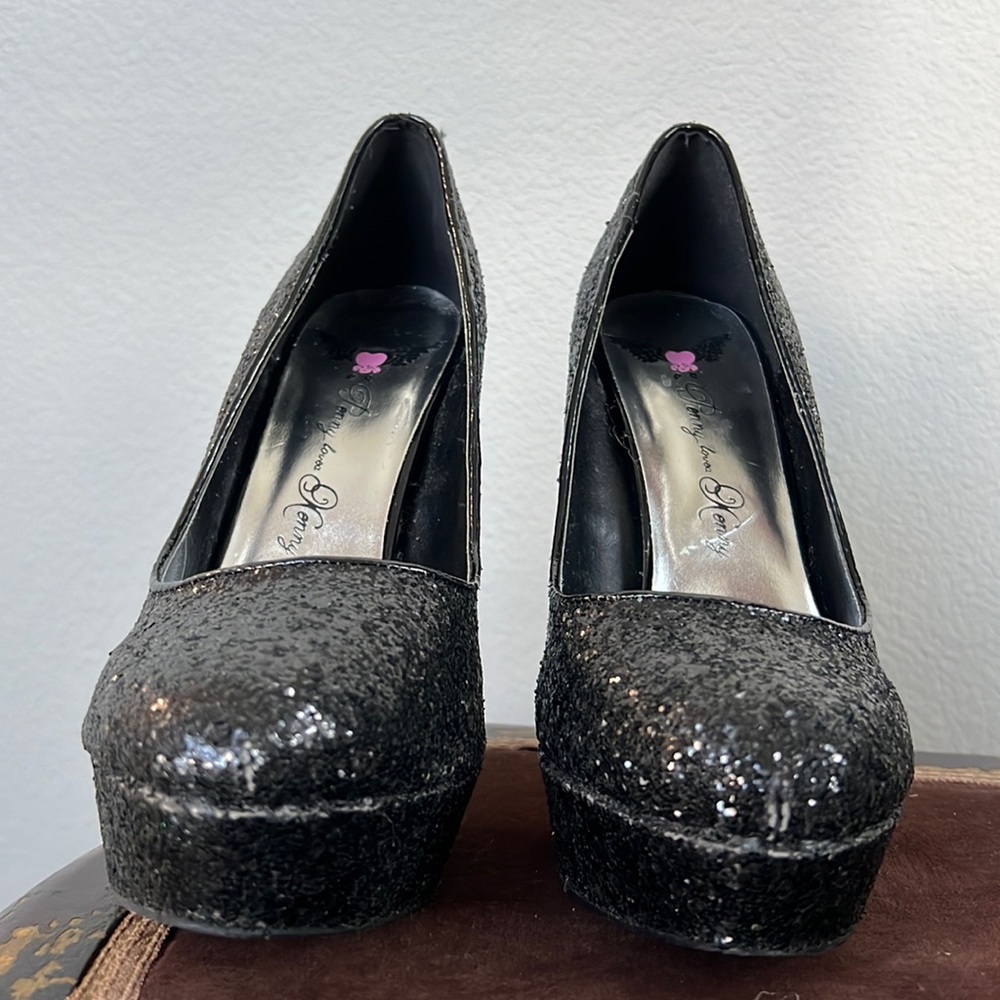 Black Sparkle Heels